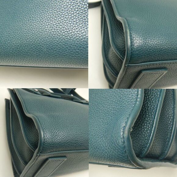 SAINT LAURENT Green Leather Pouch - Picture 6 of 10